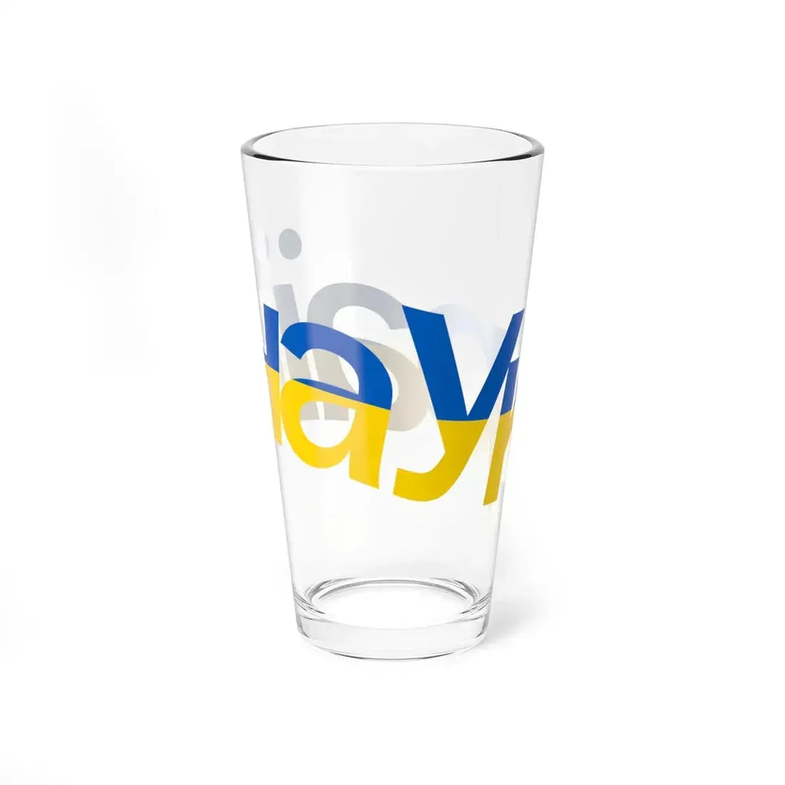 Ukraine name with flag colors - Ukrainian - Warped - Alt (Ukraine) Pint Glass 16oz - Go Mug Yourself