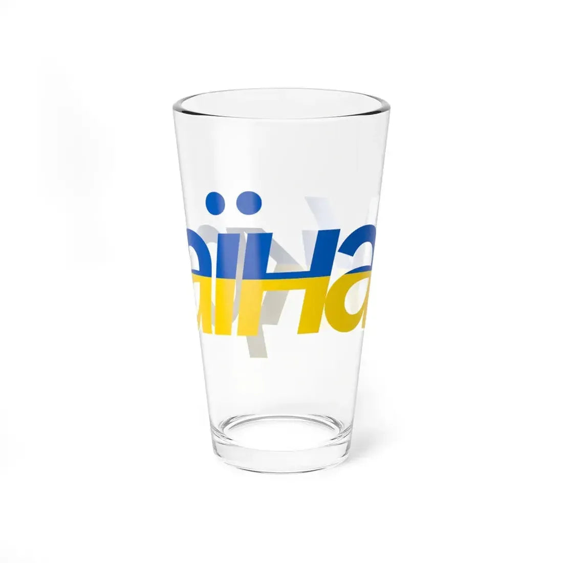Ukraine name with flag colors - Ukrainian - Warped - Alt (Ukraine) Pint Glass 16oz - Go Mug Yourself