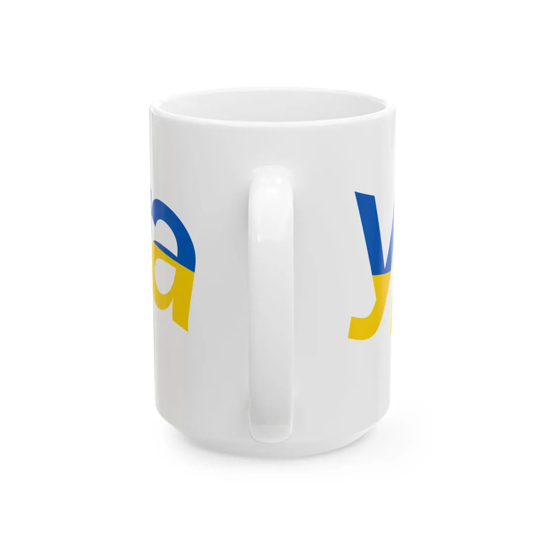 Ukraine name with flag colors - Ukrainian - Warped - Alt (Ukraine) White Coffee Mug - Go Mug Yourself