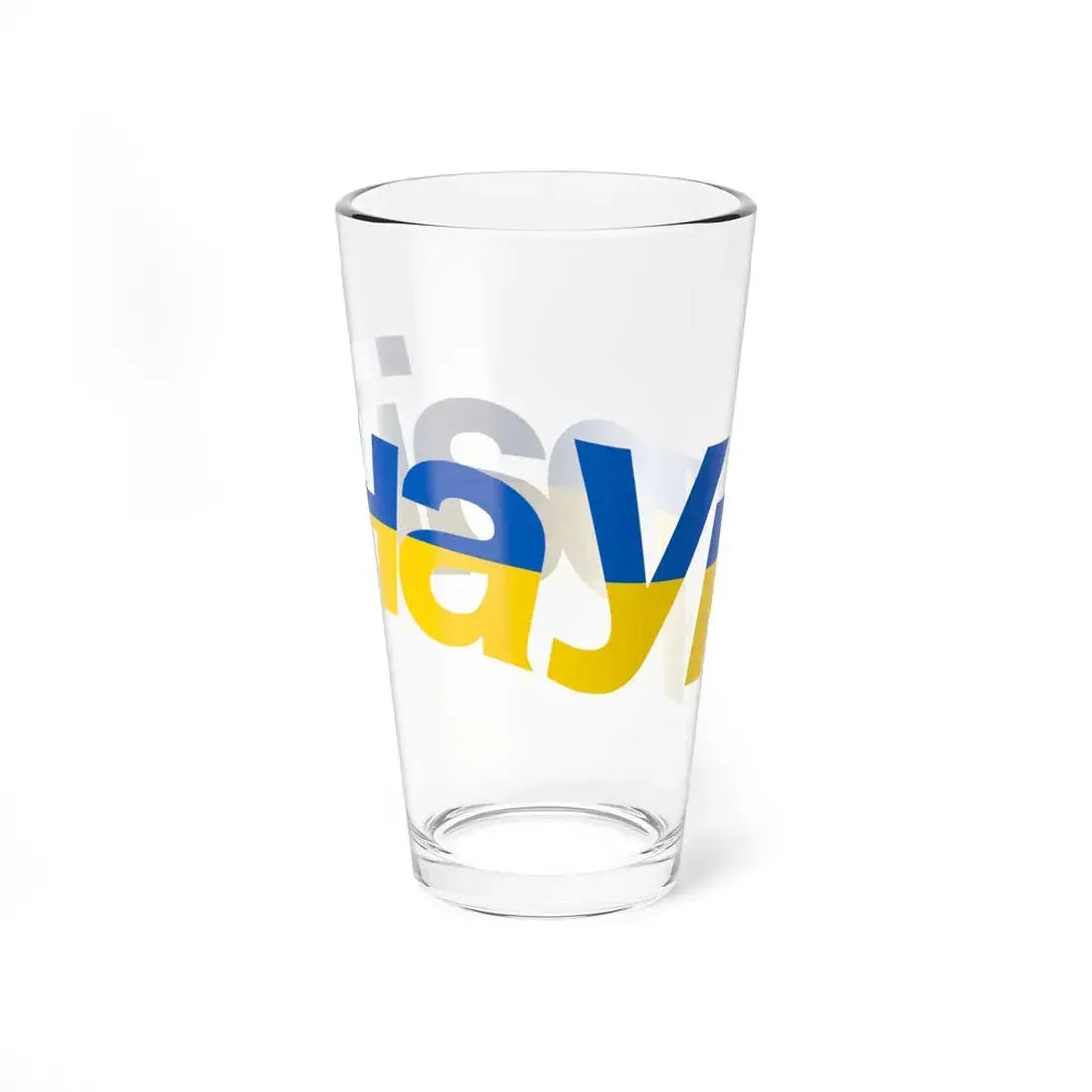 Ukraine name with flag colors - Ukrainian - Warped (Ukraine) Pint Glass 16oz - Go Mug Yourself