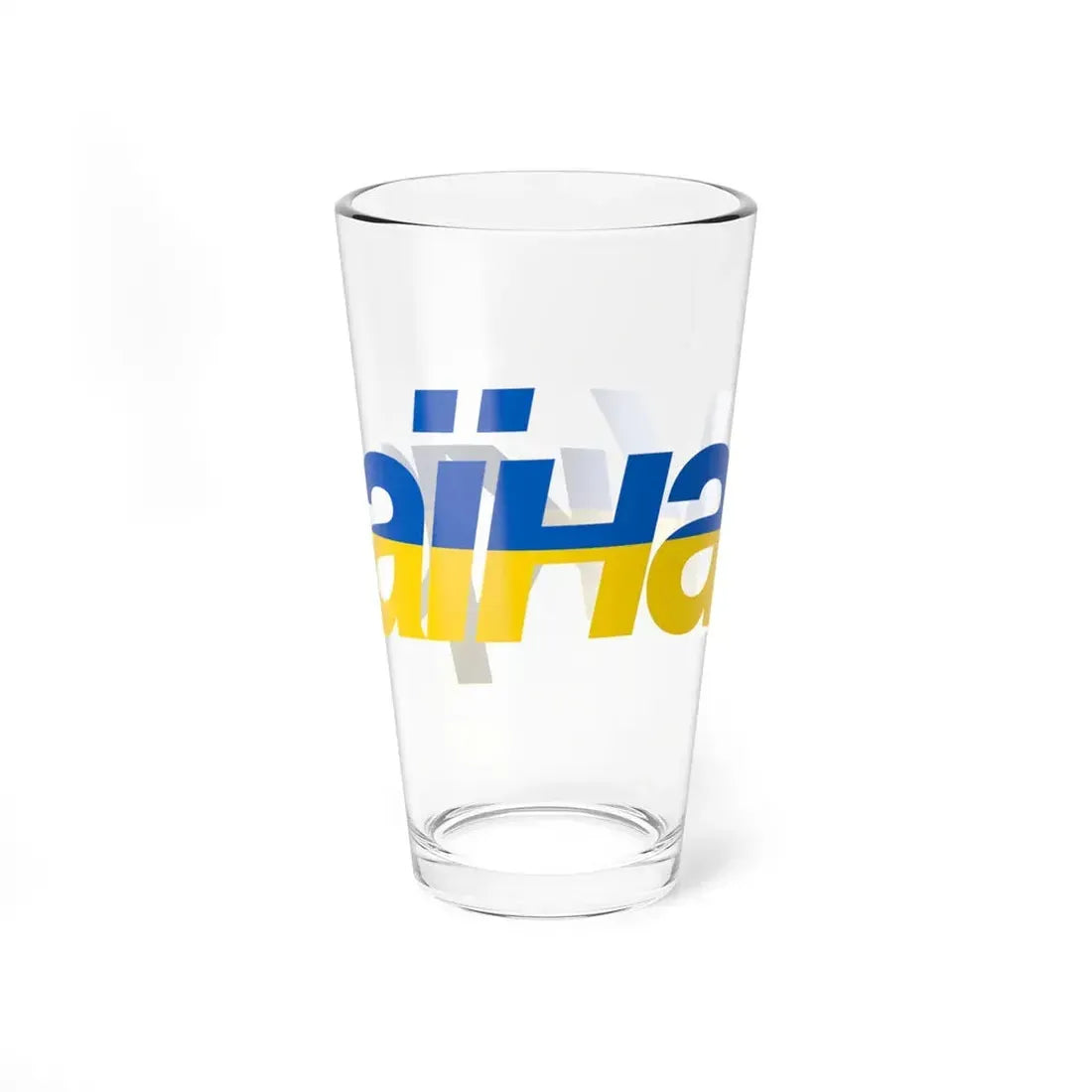 Ukraine name with flag colors - Ukrainian - Warped (Ukraine) Pint Glass 16oz - Go Mug Yourself