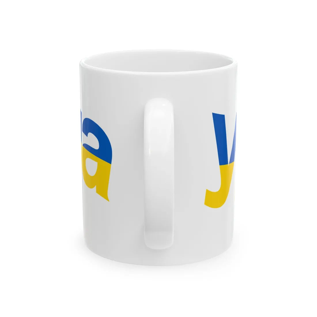 Ukraine name with flag colors - Ukrainian - Warped (Ukraine) White Coffee Mug - Go Mug Yourself