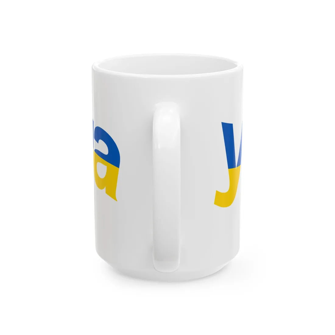 Ukraine name with flag colors - Ukrainian - Warped (Ukraine) White Coffee Mug - Go Mug Yourself
