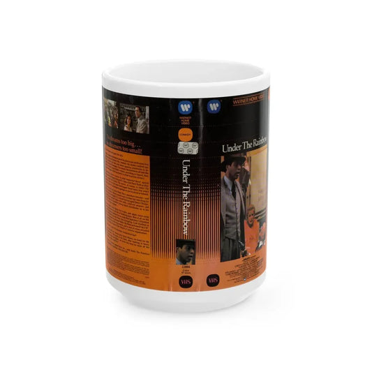 UNDER THE RAINBOW CLAMSHELL (VHS COVER) - White Coffee Mug 15oz - Go Mug Yourself
