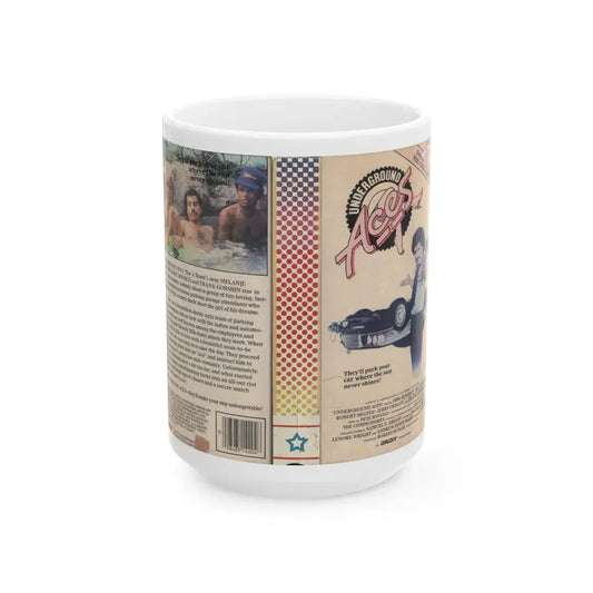 UNDERGROUND ACES (VHS COVER) - White Coffee Mug 15oz - Go Mug Yourself