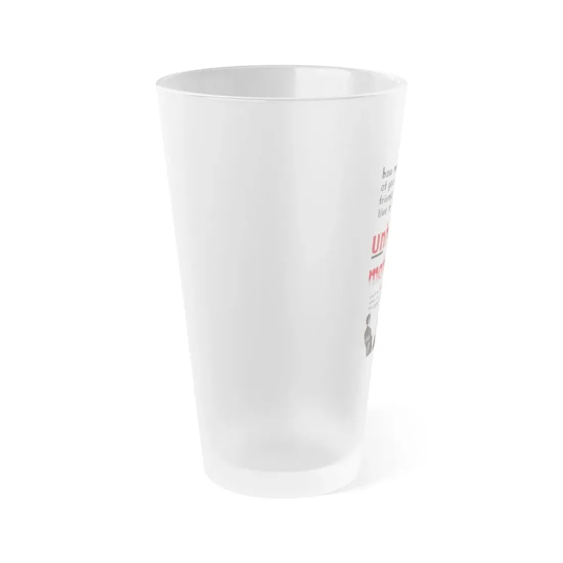 UNHOLY MATRIMONY 1988 Movie Poster - Frosted Pint Glass 16oz - Go Mug Yourself