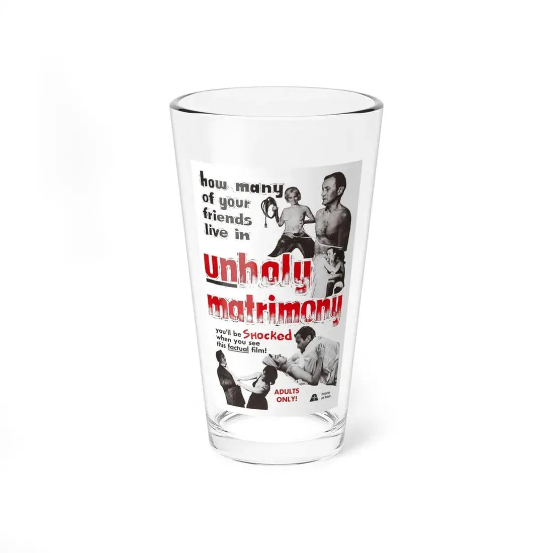 UNHOLY MATRIMONY 1988 Movie Poster - Pint Glass 16oz 16oz - Go Mug Yourself