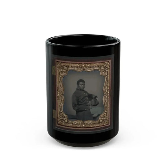 Unidentified African American Soldier In Union Uniform(2) (U.S. Civil War) Black Coffee Mug 15oz - Go Mug Yourself
