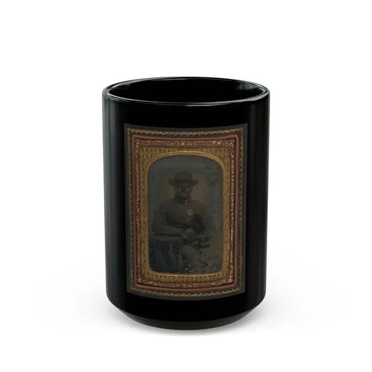 Unidentified African American Soldier In Union Uniform (U.S. Civil War) Black Coffee Mug 15oz - Go Mug Yourself