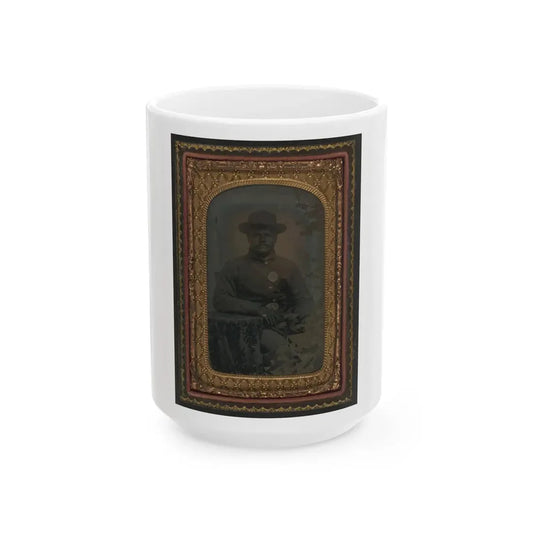 Unidentified African American Soldier In Union Uniform (U.S. Civil War) White Coffee Mug 15oz - Go Mug Yourself