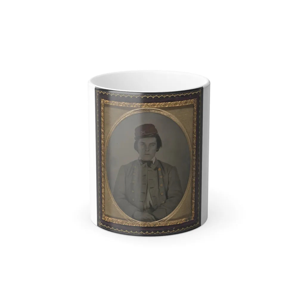 Unidentified Artillery Soldier in Confederate Uniform and Kepi Hat (U.S. Civil War) Color Changing Coffee Mug 11oz-11oz-Go Mug Yourself
