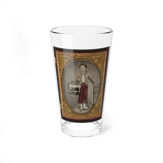 Unidentified Boy In Union Zouave Uniform With Drum (1) (U.S. Civil War) Pint Glass 16oz 16oz - Go Mug Yourself