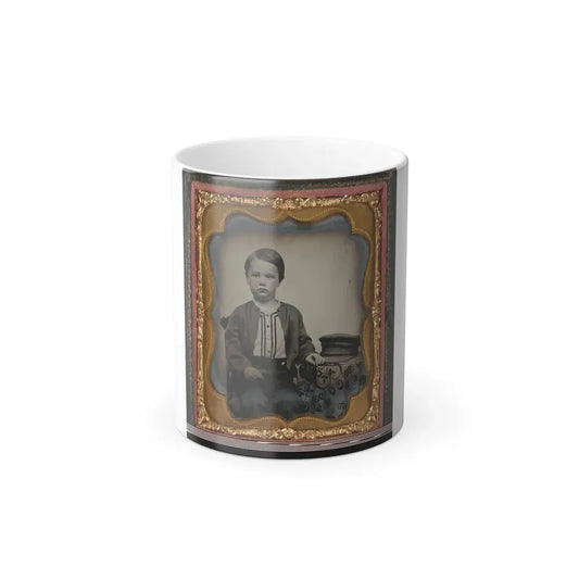 Unidentified Boy in Zouave-Style Shirt With Engineer's Cap (1) (U.S. Civil War) Color Changing Coffee Mug 11oz Default Title 11oz - Go Mug Yourself