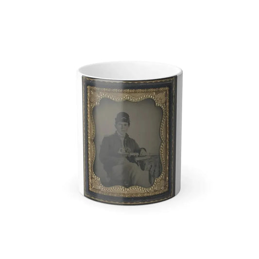 Unidentified Cavalry Soldier in Union Shell Jacket and Forage Cap With 1840 Cavalry Saber (U.S. Civil War) Color Changing Coffee Mug 11oz Default Title 11oz - Go Mug Yourself