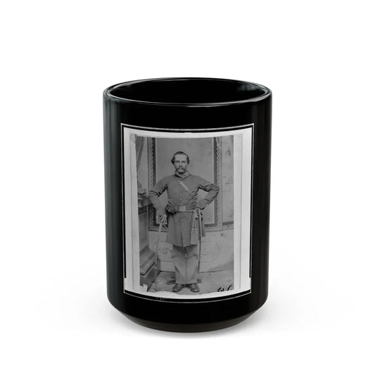 Unidentified Confederate( ) Officer, Full-Length Portrait, Standing, With Sword In Right Hand (U.S. Civil War) Black Coffee Mug 15oz - Go Mug Yourself