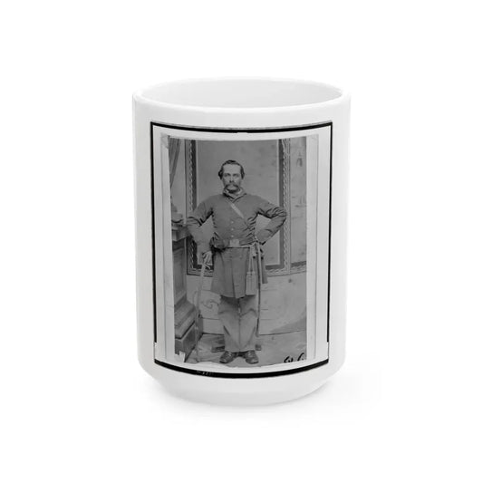 Unidentified Confederate( ) Officer, Full-Length Portrait, Standing, With Sword In Right Hand (U.S. Civil War) White Coffee Mug 15oz - Go Mug Yourself