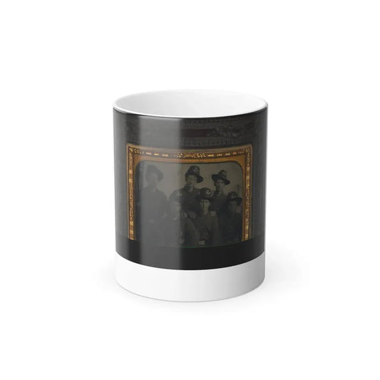 Unidentified Infantry Sergeant in Union Uniform With Five Young Infantry Soldiers With American Flag at Side (U.S. Civil War) Color Changing Coffee Mug 11oz Default Title 11oz - Go Mug Yourself