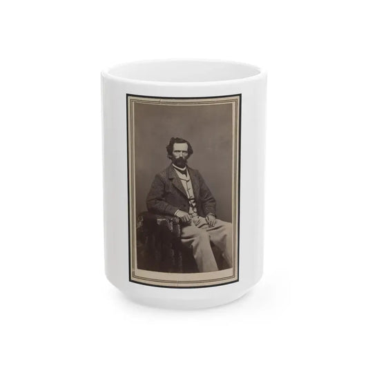 Unidentified Man Seated At Table (U.S. Civil War) White Coffee Mug 15oz - Go Mug Yourself