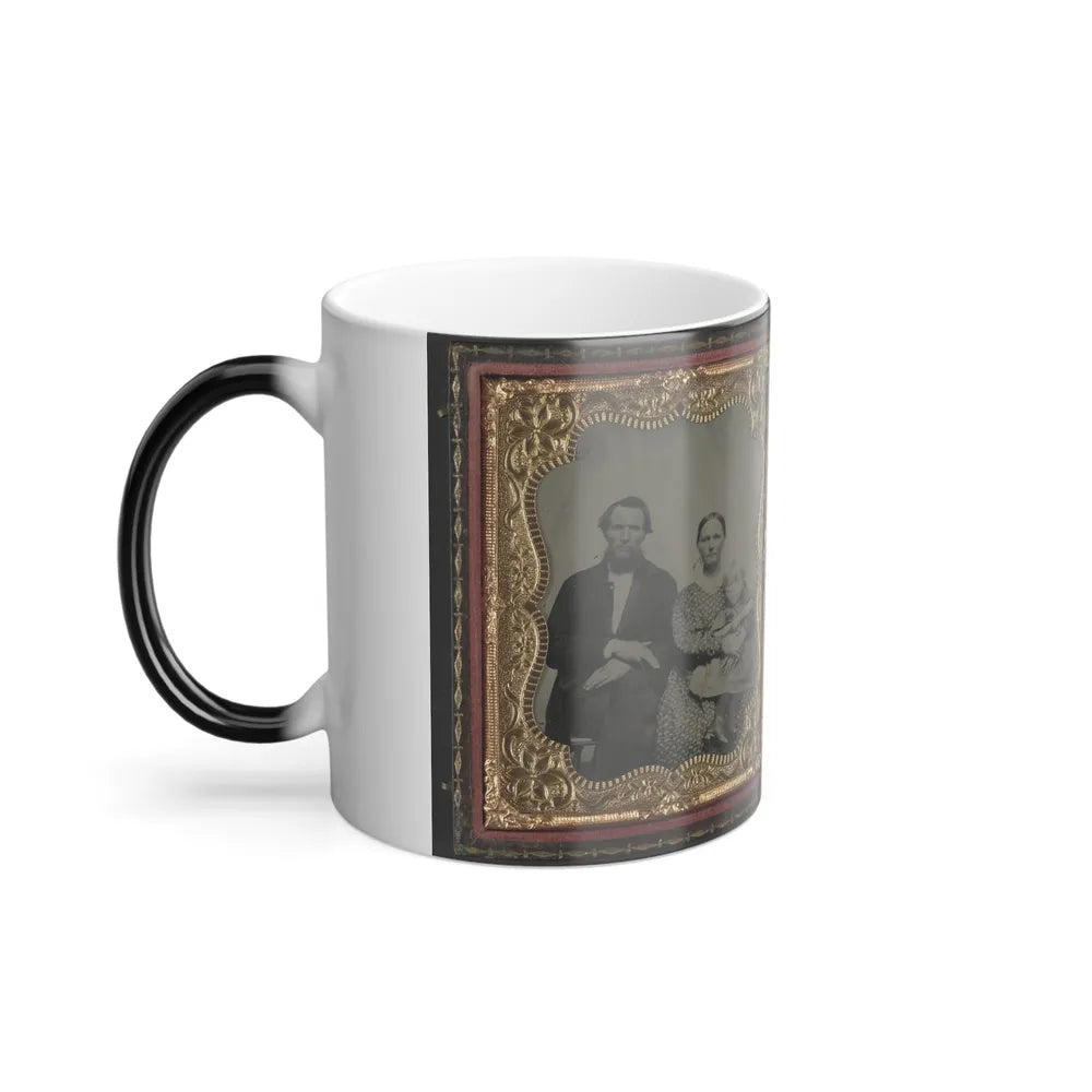 Unidentified Man, Woman, and Child and Unidentified Soldier With Musket and Woman (U.S. Civil War) Color Changing Coffee Mug 11oz-Go Mug Yourself