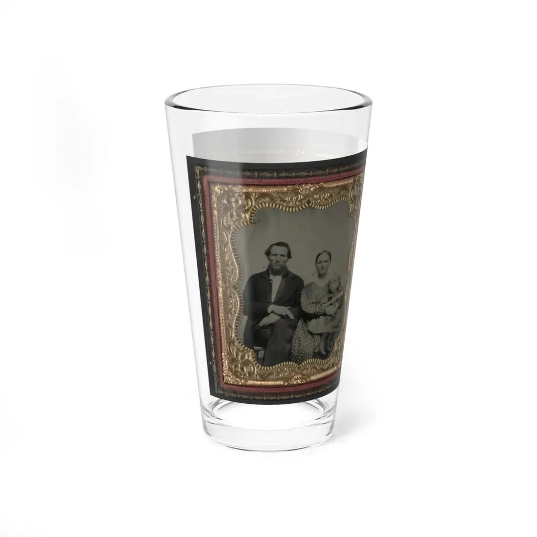 Unidentified Man, Woman, And Child And Unidentified Soldier With Musket And Woman (U.S. Civil War) Pint Glass 16oz - Go Mug Yourself