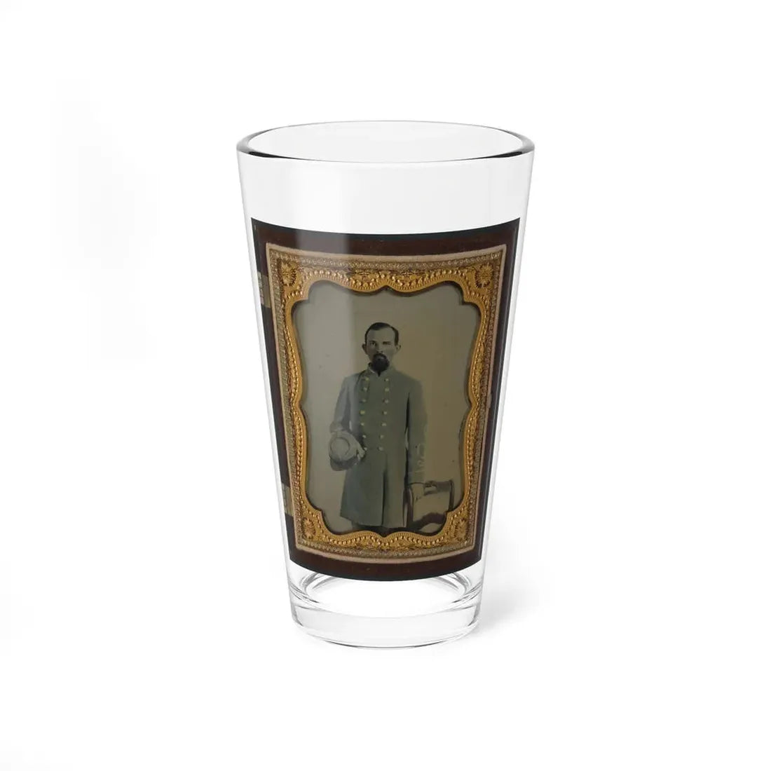 Unidentified Officer In Confederate Lieutenant's Uniform With Kepi (U.S. Civil War) Pint Glass 16oz 16oz - Go Mug Yourself