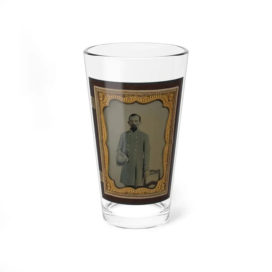 Unidentified Officer In Confederate Lieutenant's Uniform With Kepi (U.S. Civil War) Pint Glass 16oz 16oz - Go Mug Yourself