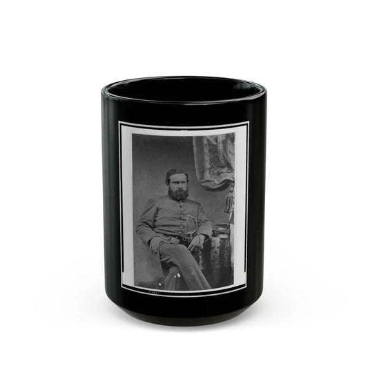 Unidentified Officer, Three-Quarter Length Portrait, Seated, With Left Hand On Sword, Facing Right (U.S. Civil War) Black Coffee Mug 15oz - Go Mug Yourself