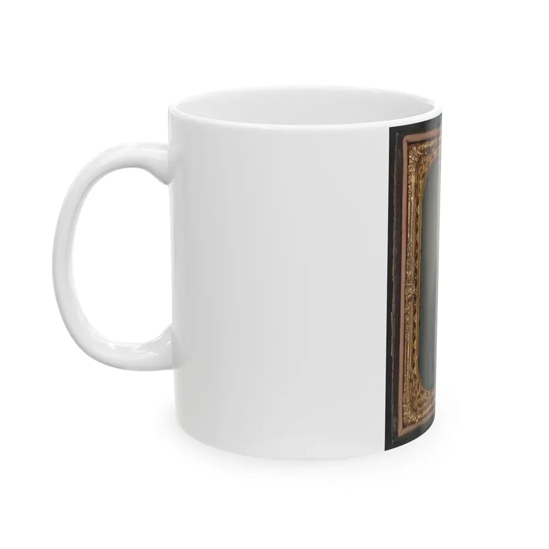 Unidentified Private In Confederate Uniform And Georgia Frame Buckle With Bayoneted Musket (U.S. Civil War) White Coffee Mug - Go Mug Yourself