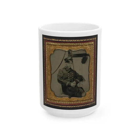 Unidentified Sailor In Union Naval Officer's Uniform (U.S. Civil War) White Coffee Mug 15oz - Go Mug Yourself