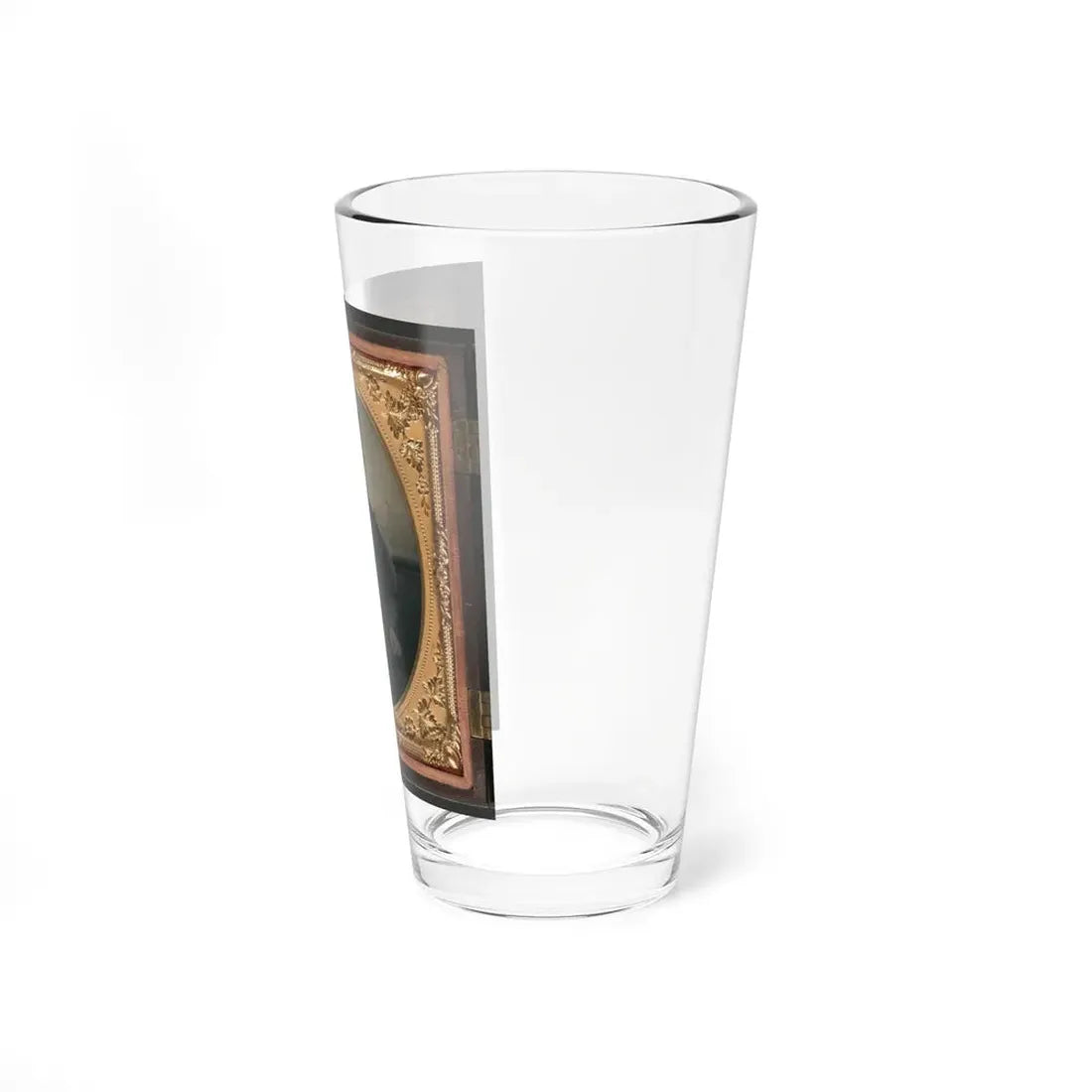 Unidentified Sailor In Union Uniform With An American Flag-Draped Table In Front Of Painted Backdrop Showing A Water Scene (U.S. Civil War) Pint Glass 16oz - Go Mug Yourself