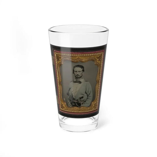 Unidentified Soldier From Kentucky In Confederate Uniform With Two Revolvers (U.S. Civil War) Pint Glass 16oz 16oz - Go Mug Yourself