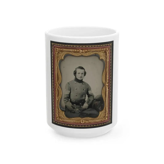 Unidentified Soldier From New York In Union Sergeant's Uniform (U.S. Civil War) White Coffee Mug 15oz - Go Mug Yourself