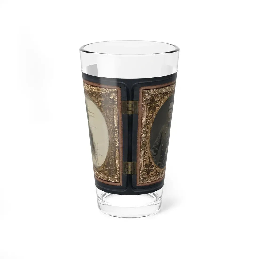 Unidentified Soldier In Confederate Artillery First Lieutenant's Uniform Holding Sword, With Lock Of Hair In Case (U.S. Civil War) Pint Glass 16oz 16oz - Go Mug Yourself
