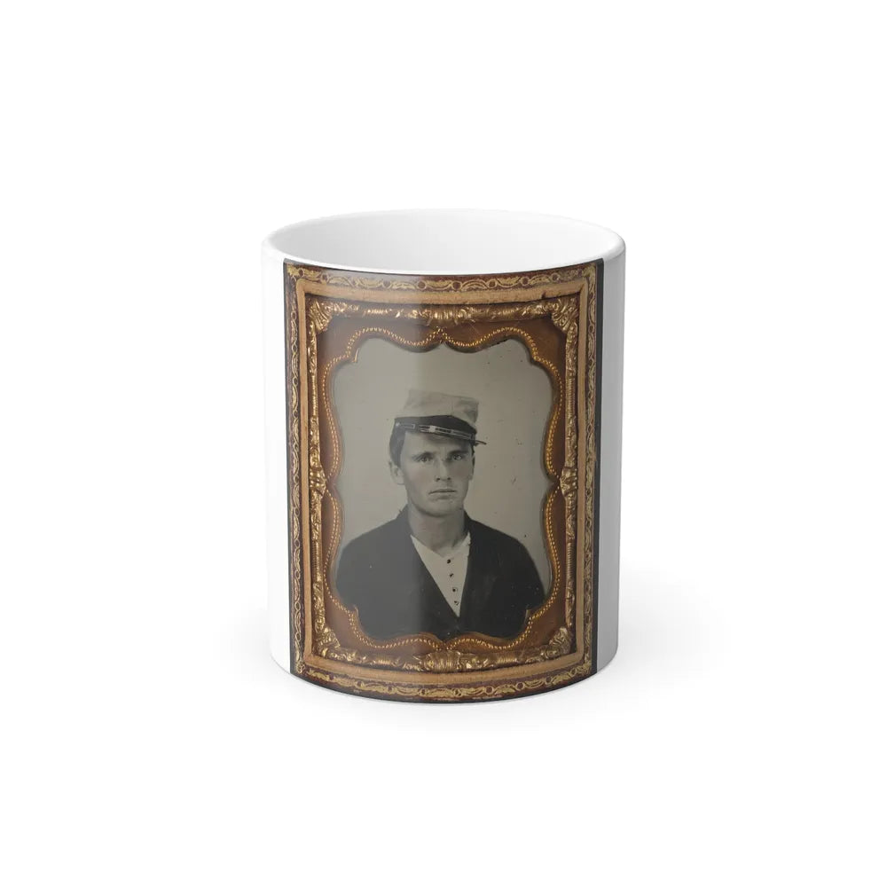 Unidentified Soldier in Confederate Artillery Uniform and Kepi (1) (U.S. Civil War) Color Changing Coffee Mug 11oz-11oz-Go Mug Yourself