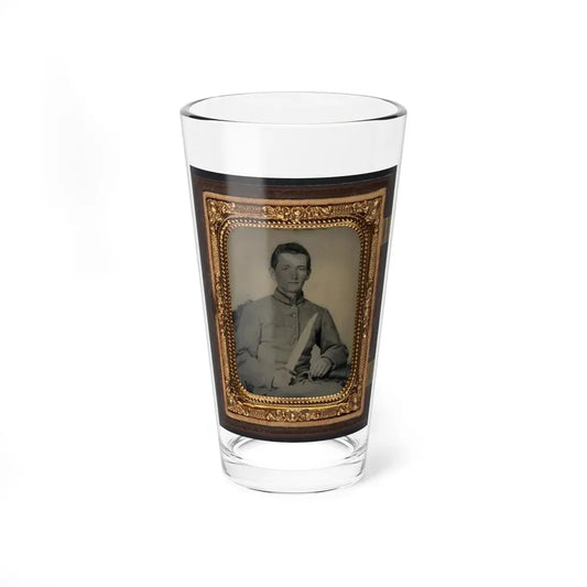 Unidentified Soldier In Confederate Artillery Uniform With Large Bowie Knife (U.S. Civil War) Pint Glass 16oz 16oz - Go Mug Yourself