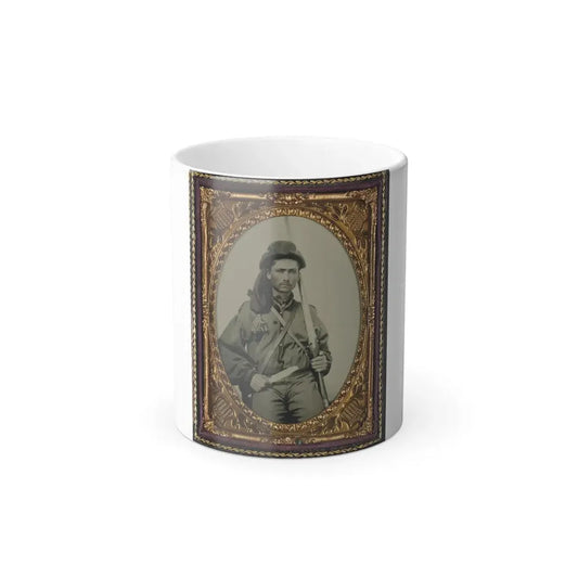 Unidentified Soldier in Confederate Infantry Uniform With Musket and Bowie Knife (U.S. Civil War) Color Changing Coffee Mug 11oz Default Title 11oz - Go Mug Yourself