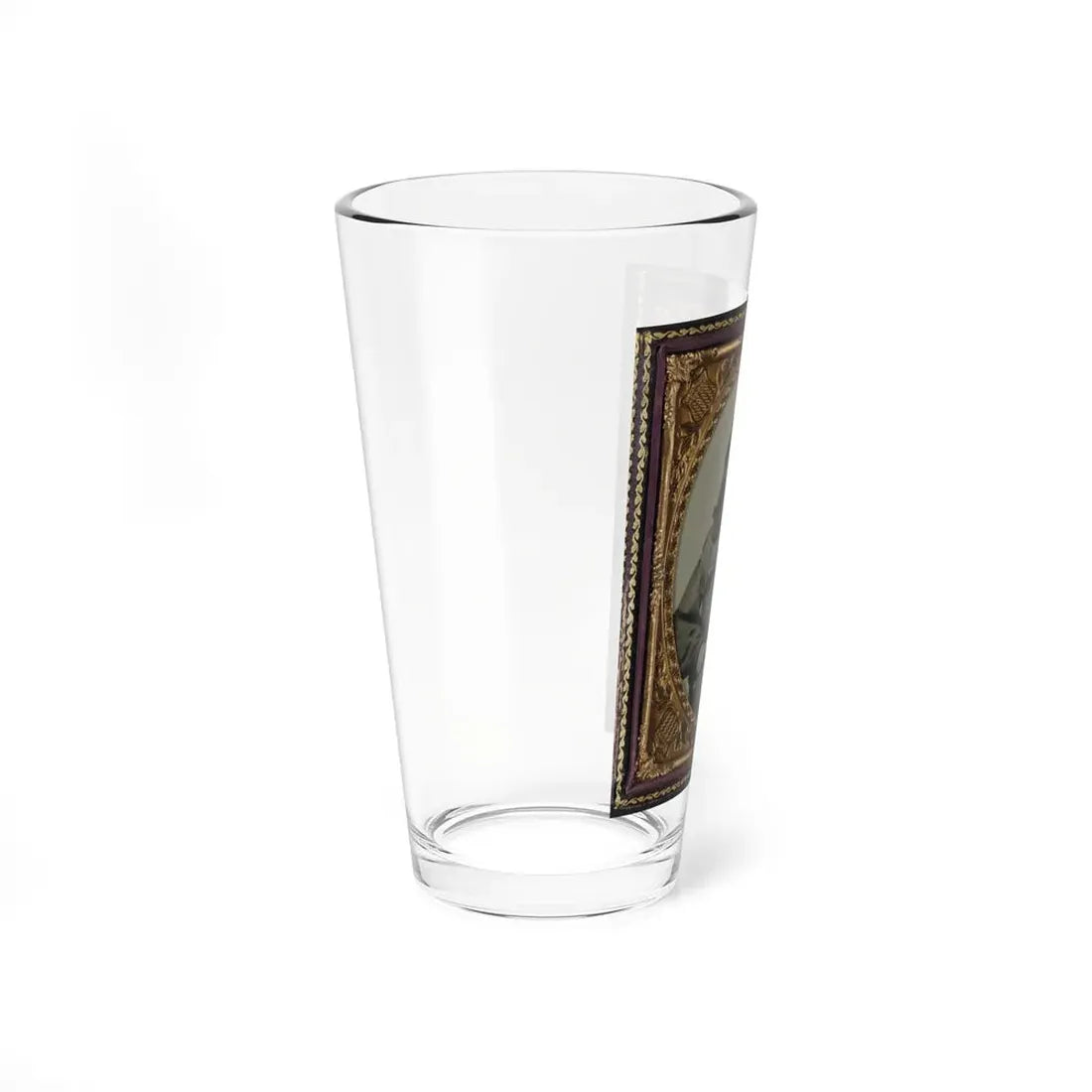Unidentified Soldier In Confederate Infantry Uniform With Musket And Bowie Knife (U.S. Civil War) Pint Glass 16oz - Go Mug Yourself