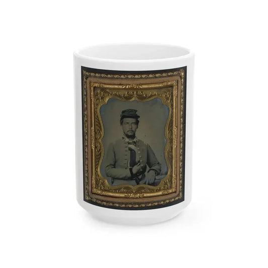 Unidentified Soldier In Confederate Major's Uniform (U.S. Civil War) White Coffee Mug 15oz - Go Mug Yourself