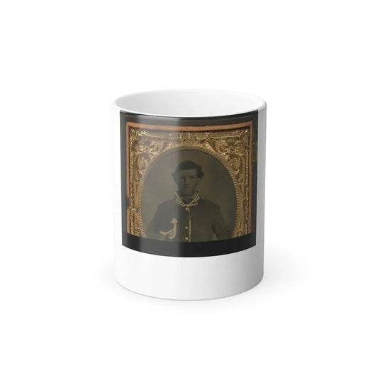 Unidentified Soldier in Confederate Second Lieutenant Cavalry Uniform With Sheathed Cavalry Sword (U.S. Civil War) Color Changing Coffee Mug 11oz Default Title 11oz - Go Mug Yourself