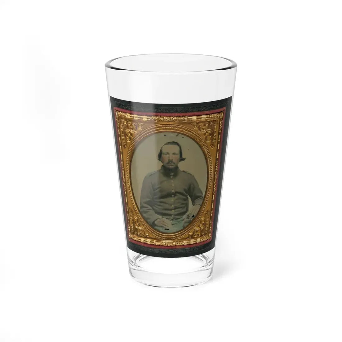 Unidentified Soldier In Confederate Shell Jacket 001 (U.S. Civil War) Pint Glass 16oz 16oz - Go Mug Yourself