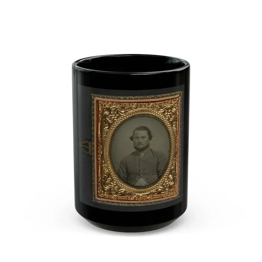 Unidentified Soldier In Confederate Uniform 002 (U.S. Civil War) Black Coffee Mug 15oz - Go Mug Yourself