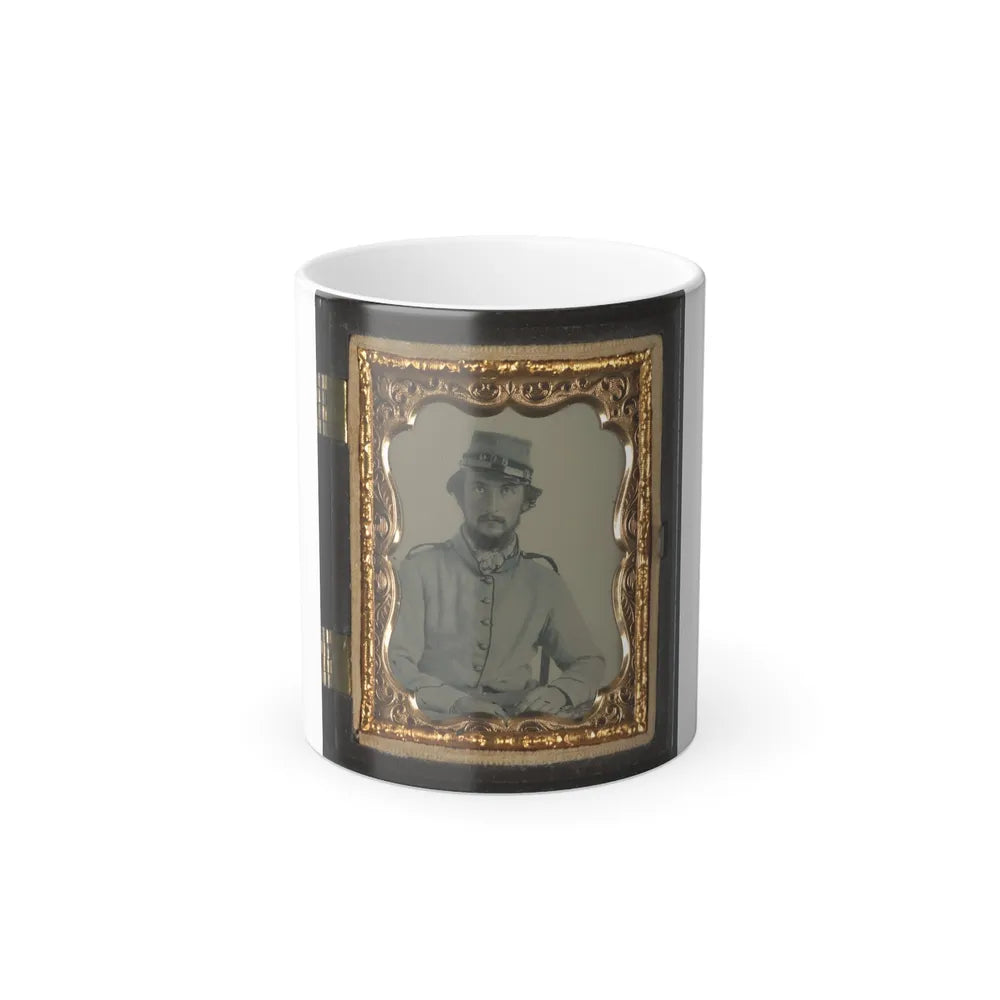 Unidentified Soldier in Confederate Uniform and Crescent City Guards of New Orleans Kepi (U.S. Civil War) Color Changing Coffee Mug 11oz-11oz-Go Mug Yourself