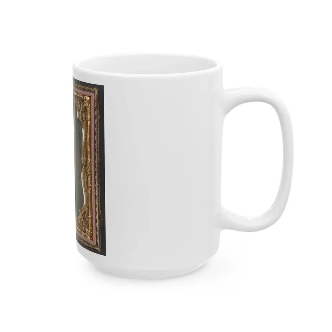 Unidentified Soldier In Confederate Uniform And Georgia Frame Belt Buckle With Bayoneted Musket (U.S. Civil War) White Coffee Mug - Go Mug Yourself