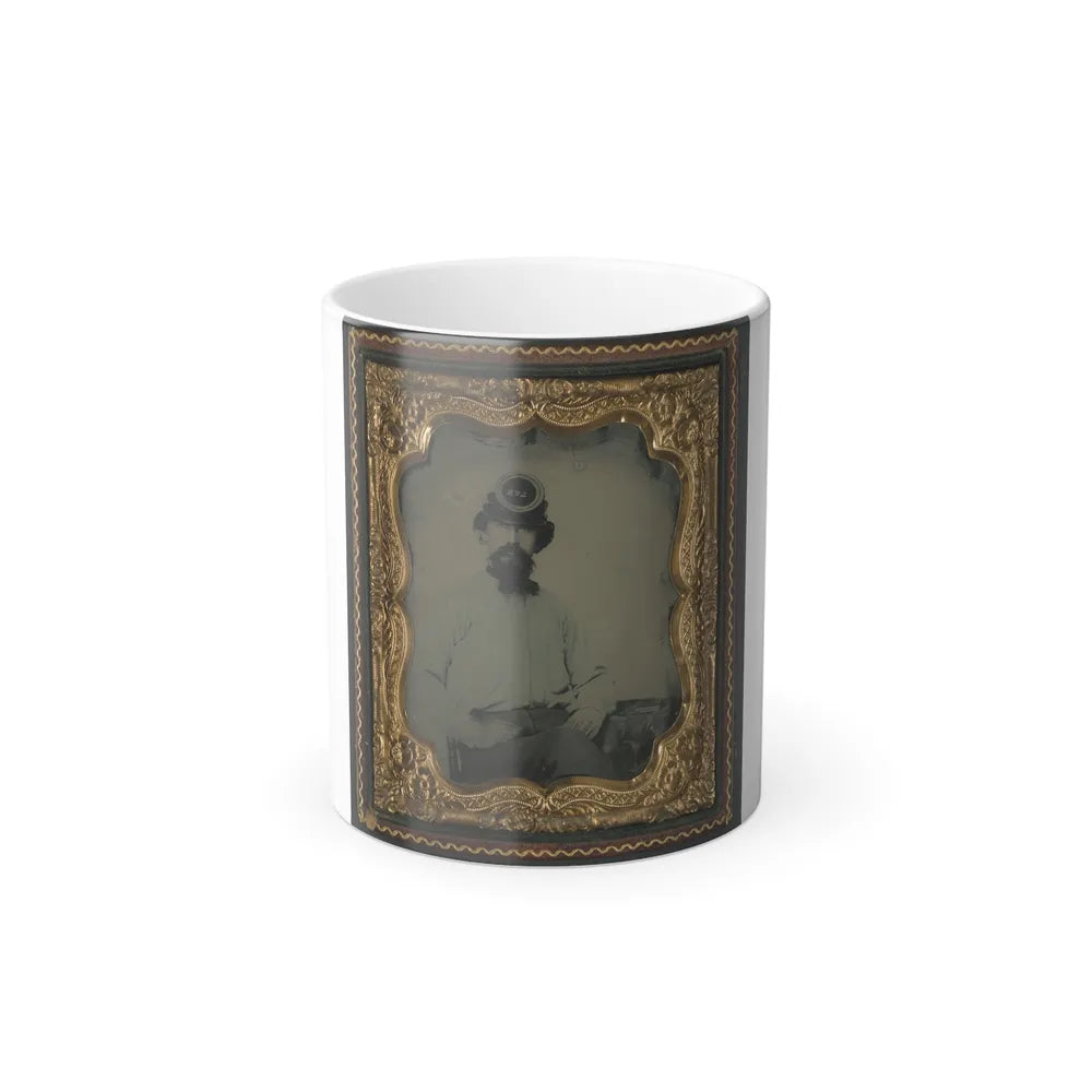 Unidentified Soldier in Confederate Uniform and Lvr Kepi (U.S. Civil War) Color Changing Coffee Mug 11oz-11oz-Go Mug Yourself