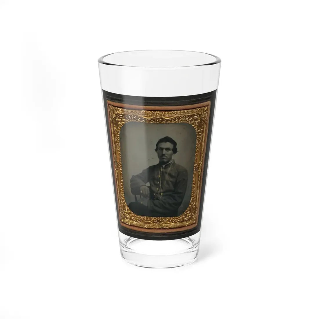 Unidentified Soldier In Confederate Uniform Wearing Chain (U.S. Civil War) Pint Glass 16oz 16oz - Go Mug Yourself