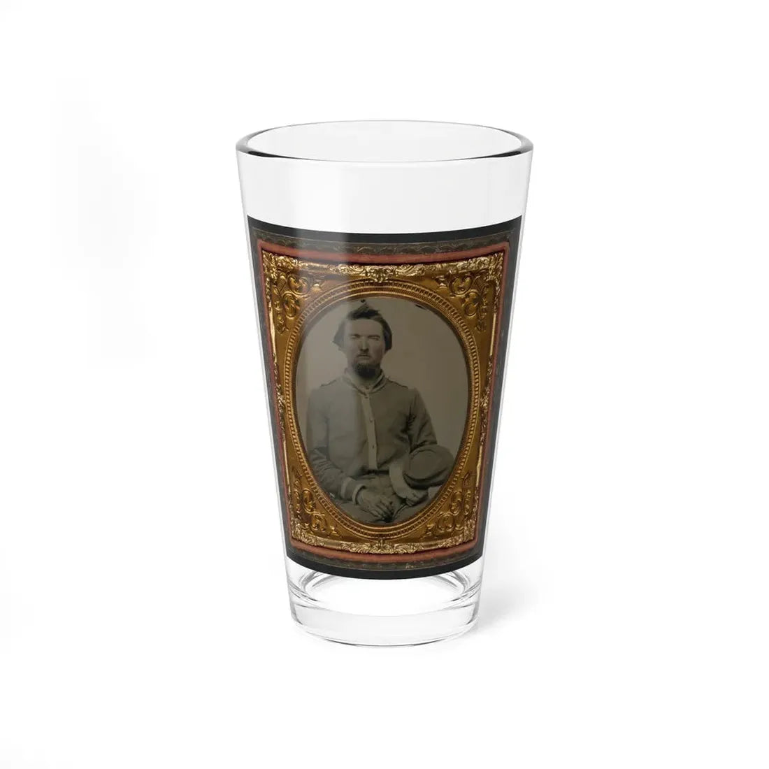 Unidentified Soldier In Confederate Uniform With Kepi (U.S. Civil War) Pint Glass 16oz 16oz - Go Mug Yourself