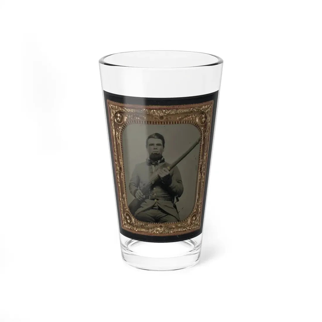 Unidentified Soldier In Confederate Uniform With Musket(2) (U.S. Civil War) Pint Glass 16oz 16oz - Go Mug Yourself