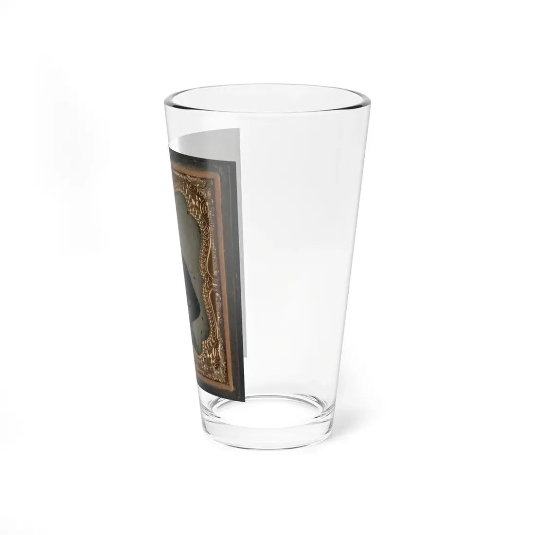 Unidentified Soldier In Confederate Uniform With Musket And Horstman & Sons Sword Bayonet, Pistol, And Bowie Knife (U.S. Civil War) Pint Glass 16oz - Go Mug Yourself