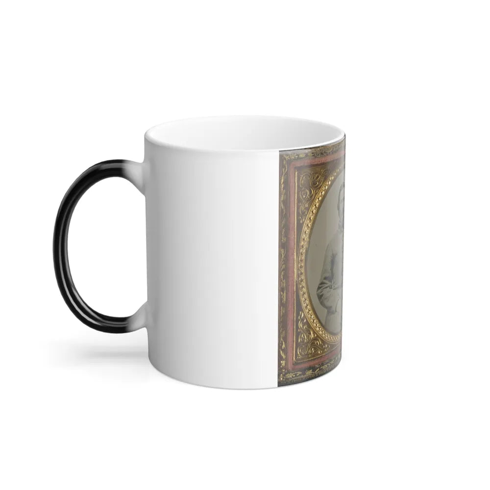 Unidentified Soldier in Confederate Uniform With Photograph Case (U.S. Civil War) Color Changing Coffee Mug 11oz-Go Mug Yourself
