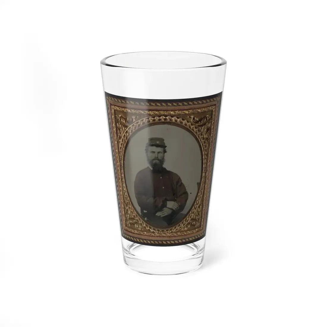 Unidentified Soldier In Confederate Uniform With Red Shirt And Kepi (U.S. Civil War) Pint Glass 16oz 16oz - Go Mug Yourself